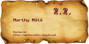 Marthy Máté névjegykártya