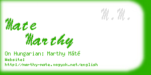 mate marthy business card